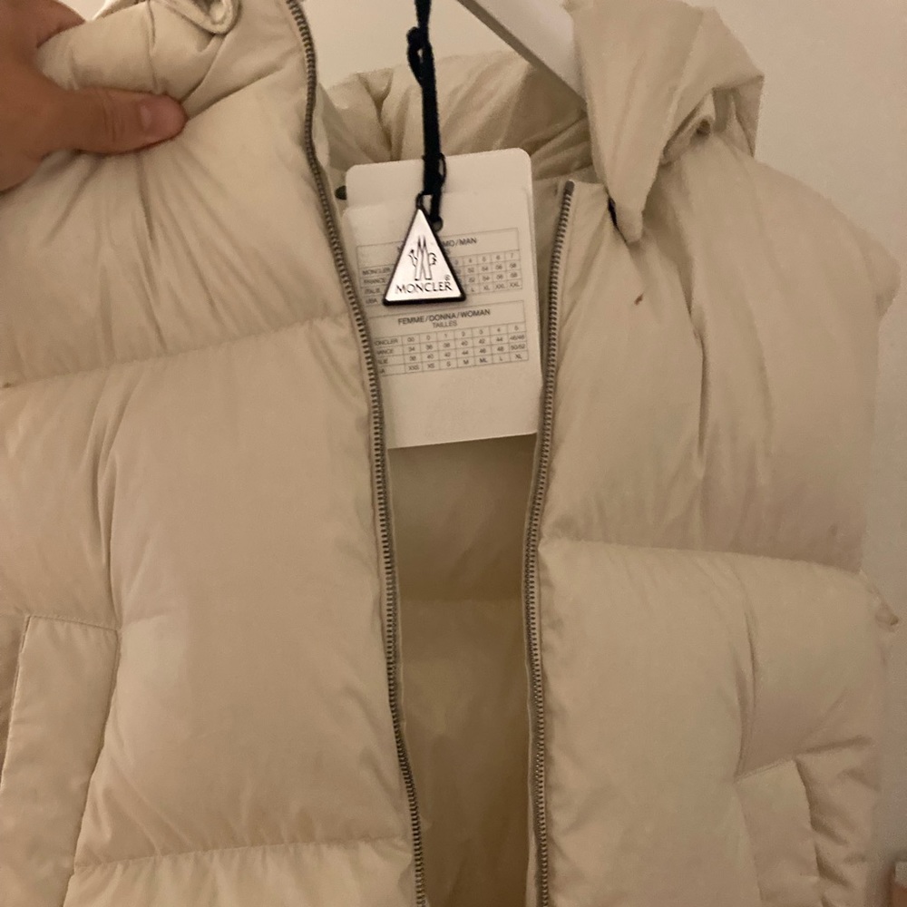 Moncler white puffer vest